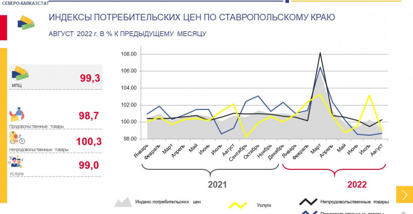 Индексы потребительских цен по Ставропольскому краю за август 2022 г.